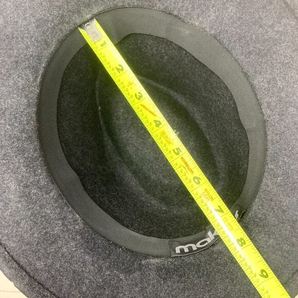 Vintage Makins New York Black Trilby Teardrop 100% Wool Felt Fedora Hat 4384 - Picture 8 of 9